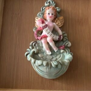 Vintage SABRE OF MONTREAL 🇨🇦 Cherubic Angel Wall Holy Water wall Font